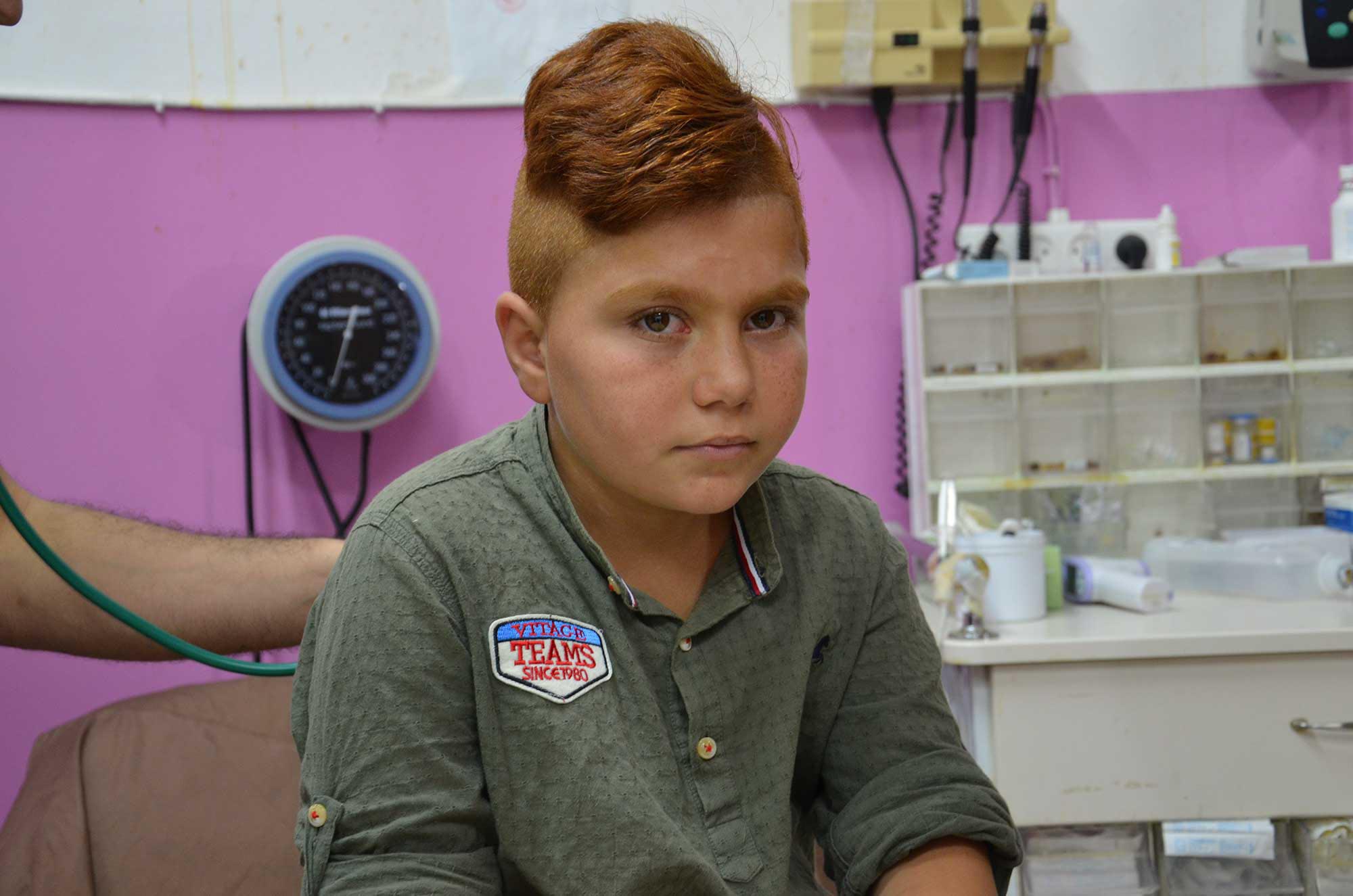 Abdullah gets free health care at the charitable clinic in Dura, Palestine.