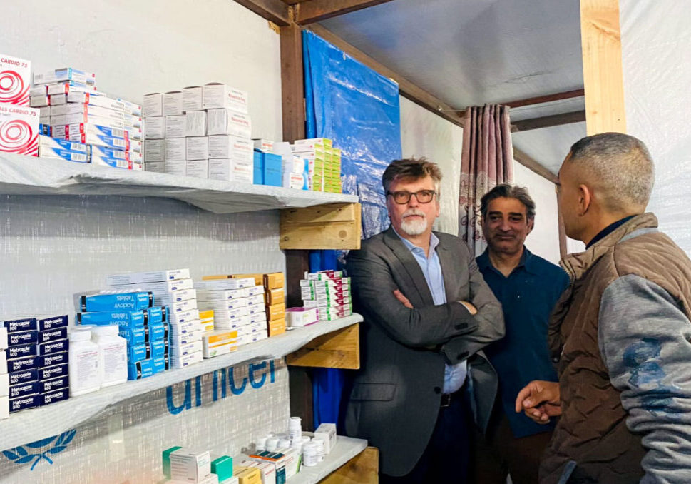 Sean Carroll visits Anera's Khan Younis clinic in Gaza